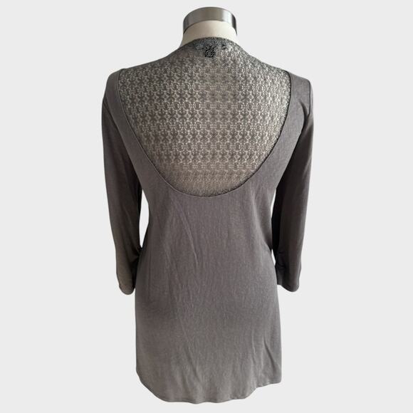 Tribal XS Open Front Cardigan Green Brown Rayon Polyester - Picture 3 of 8